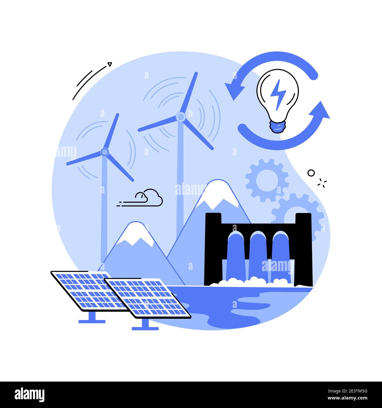 Sustainable energy abstract concept vector illustration. Stock Vector
