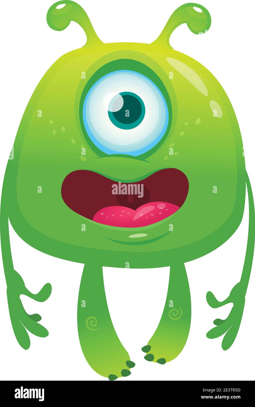 Funny cartoon monster with one eye. Vector illustration of cute monster  cyclops Stock Vector Image & Art - Alamy