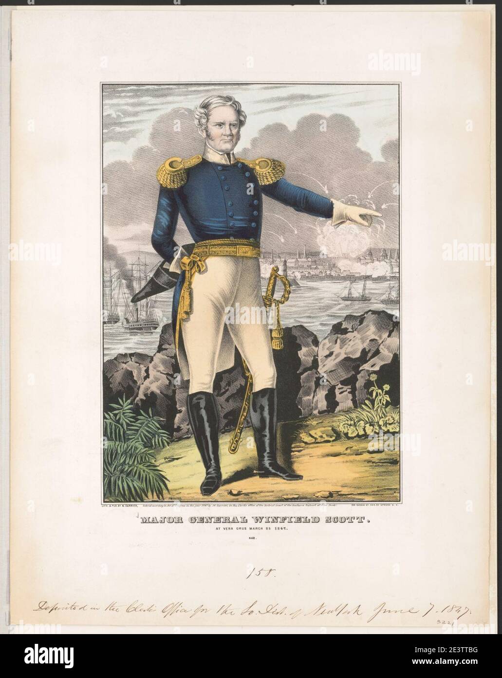 Major General Winfield Scott. At Vera Cruz March 25, 1847 Stock Photo