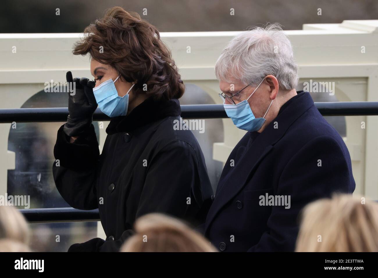 Senator Mitch McConnell (R-KY) and his wife Elaine Chao attend the inauguration of Joe Biden as the 46th President of the United States on the West Front of the U.S. Capitol in Washington, U.S., January 20, 2021. REUTERS/Jonathan Ernst/Pool/MediaPunch Stock Photo