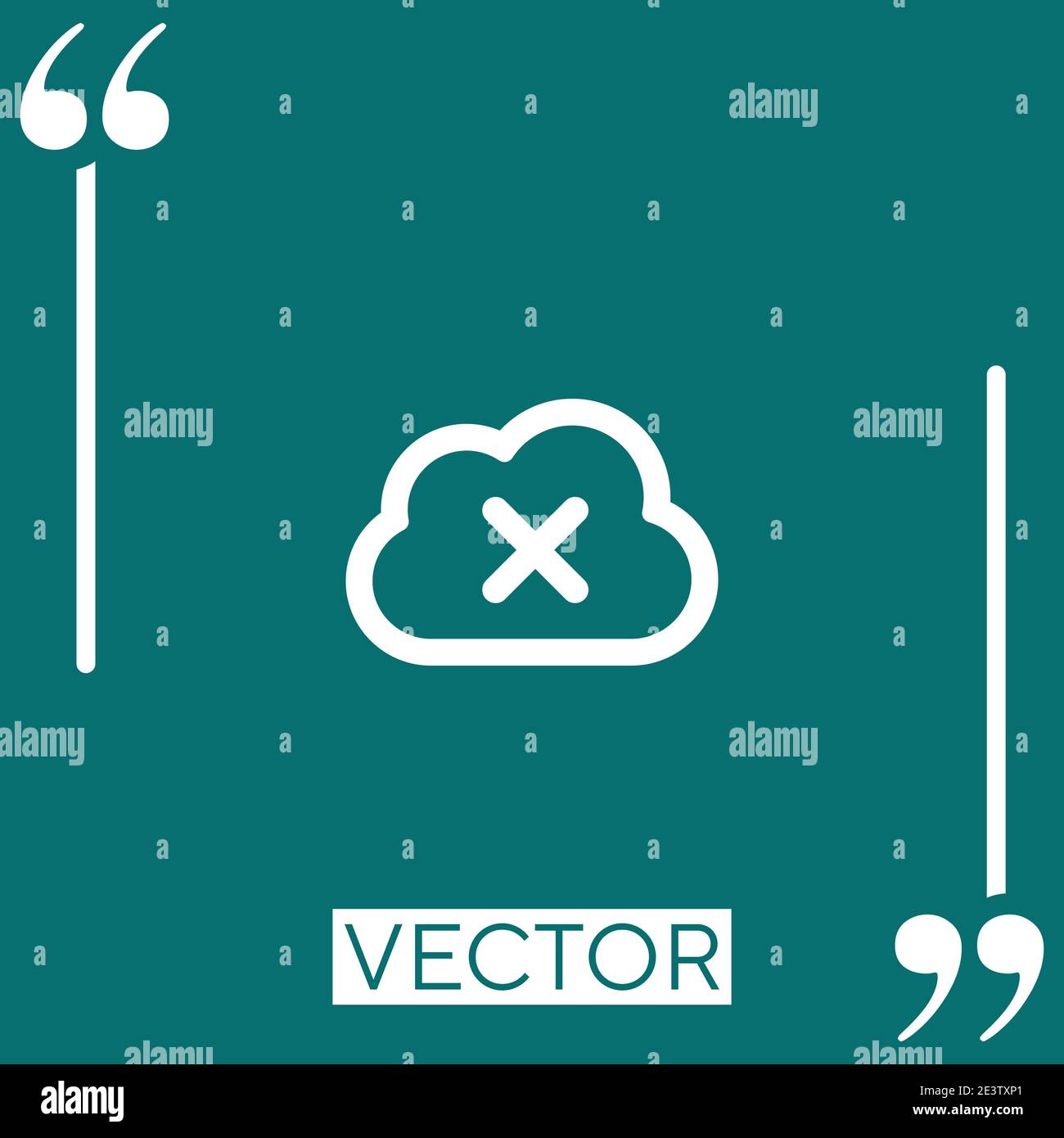 delete from cloud outlined button Linear icon. Editable stroke line Stock Vector