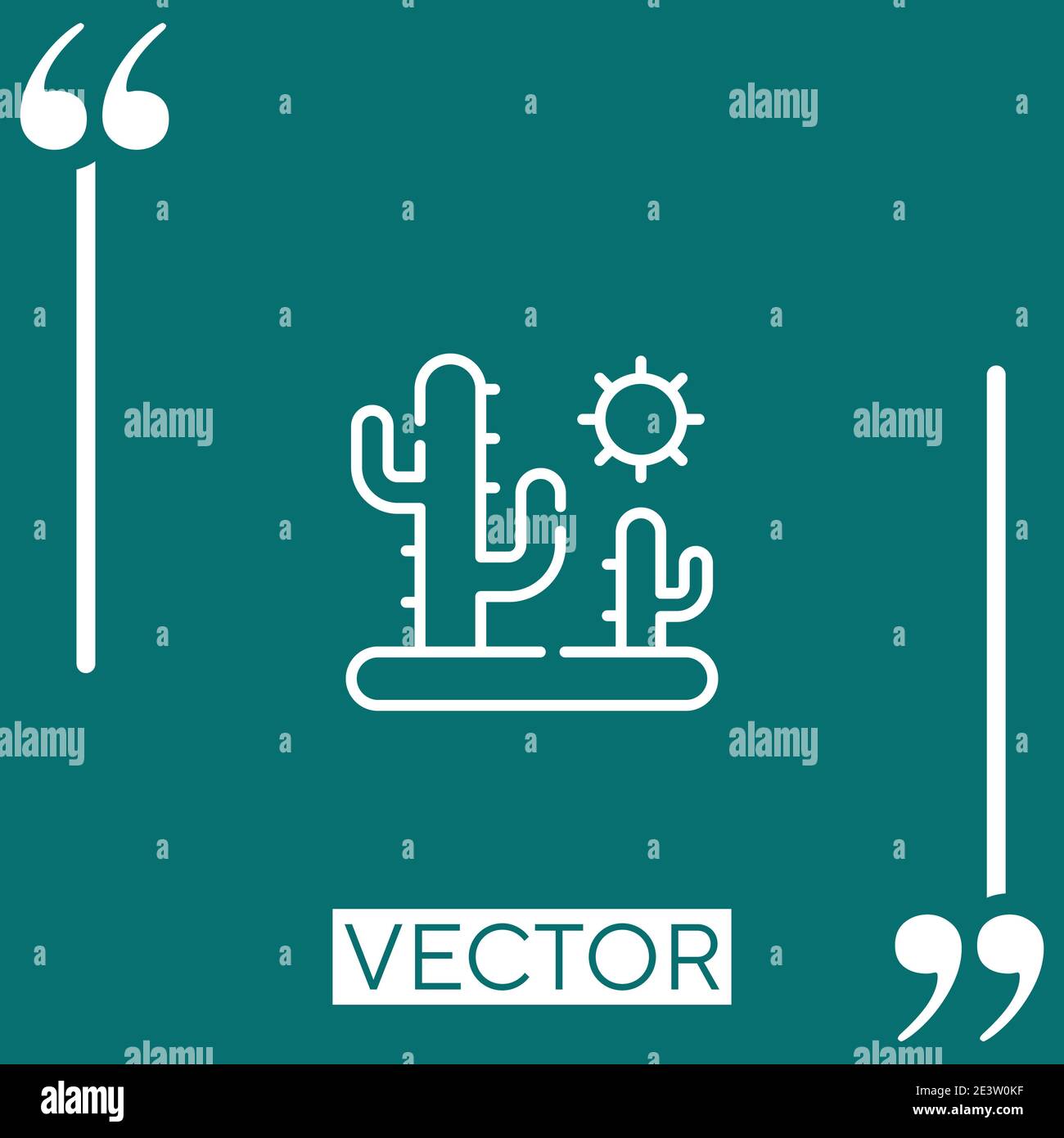 cactus vector icon Linear icon. Editable stroke line Stock Vector