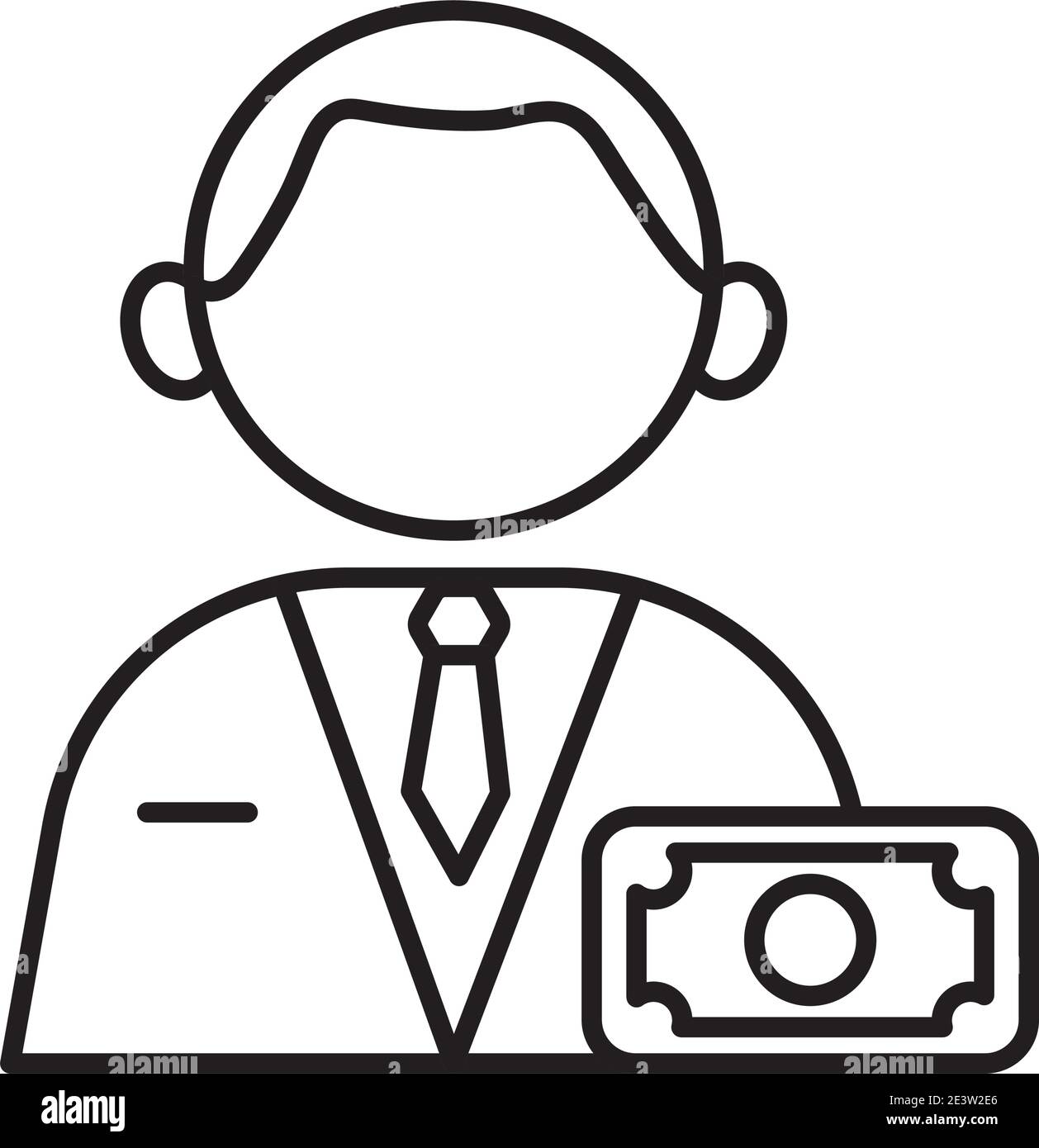 banker profession worker avatar line style icon vector illustration ...