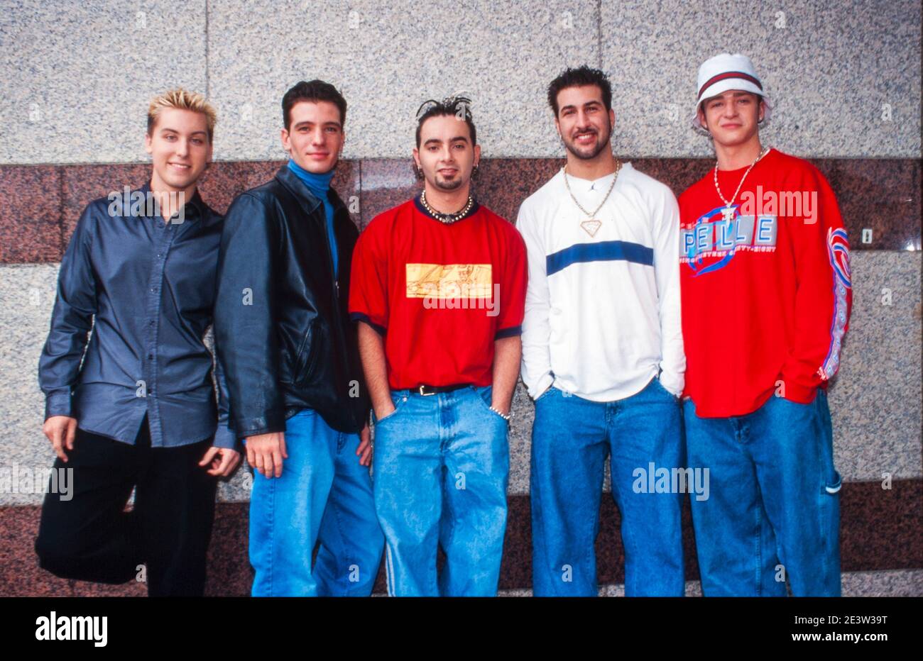 LONDON, ENGLAND - JAN 28, 1999: Boyband *NSync was one of the most popular boybands in the nineteens in the USA. Stock Photo