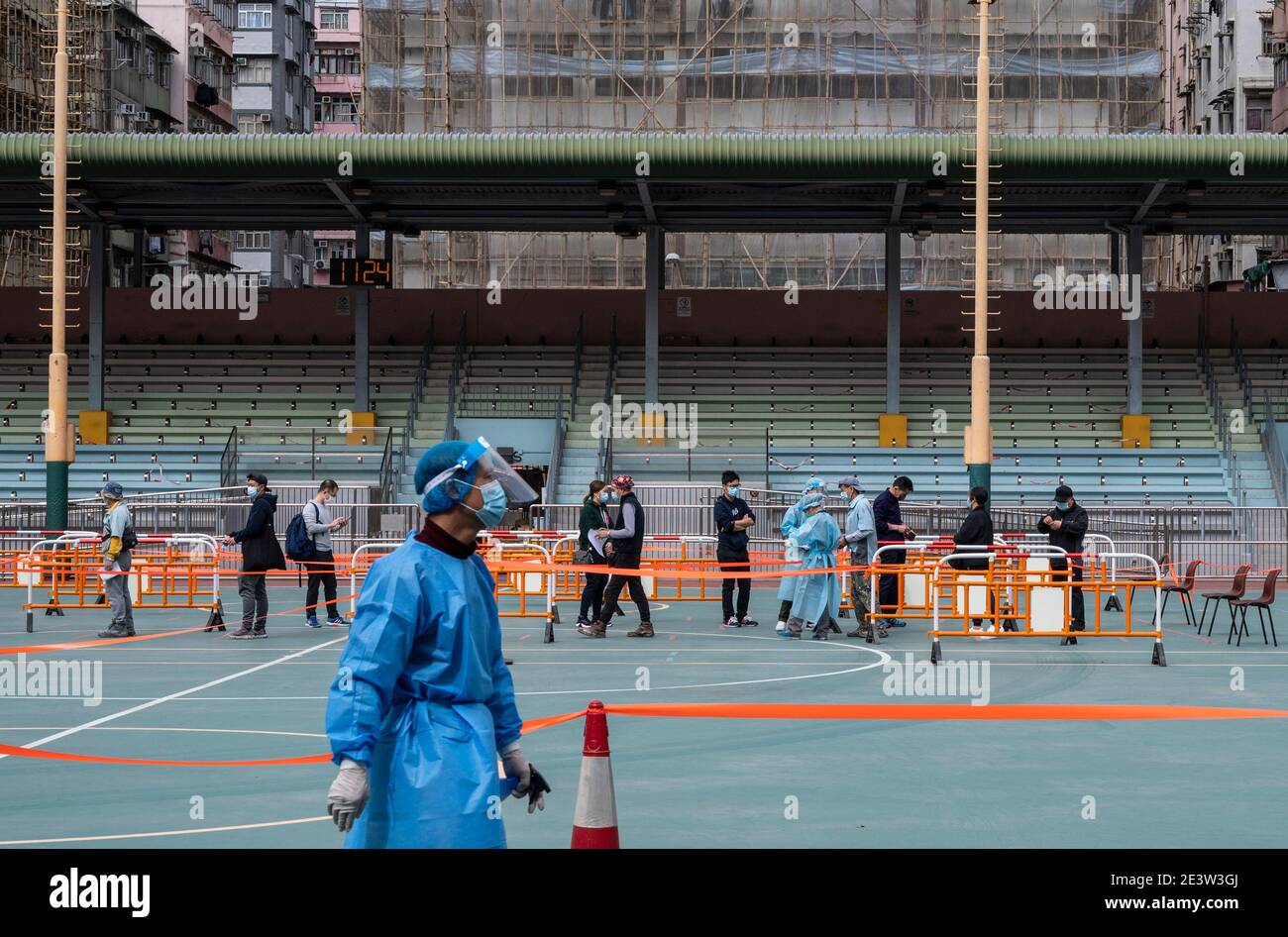 A health worker wearing a personal protective equipment (PPE) seen at a