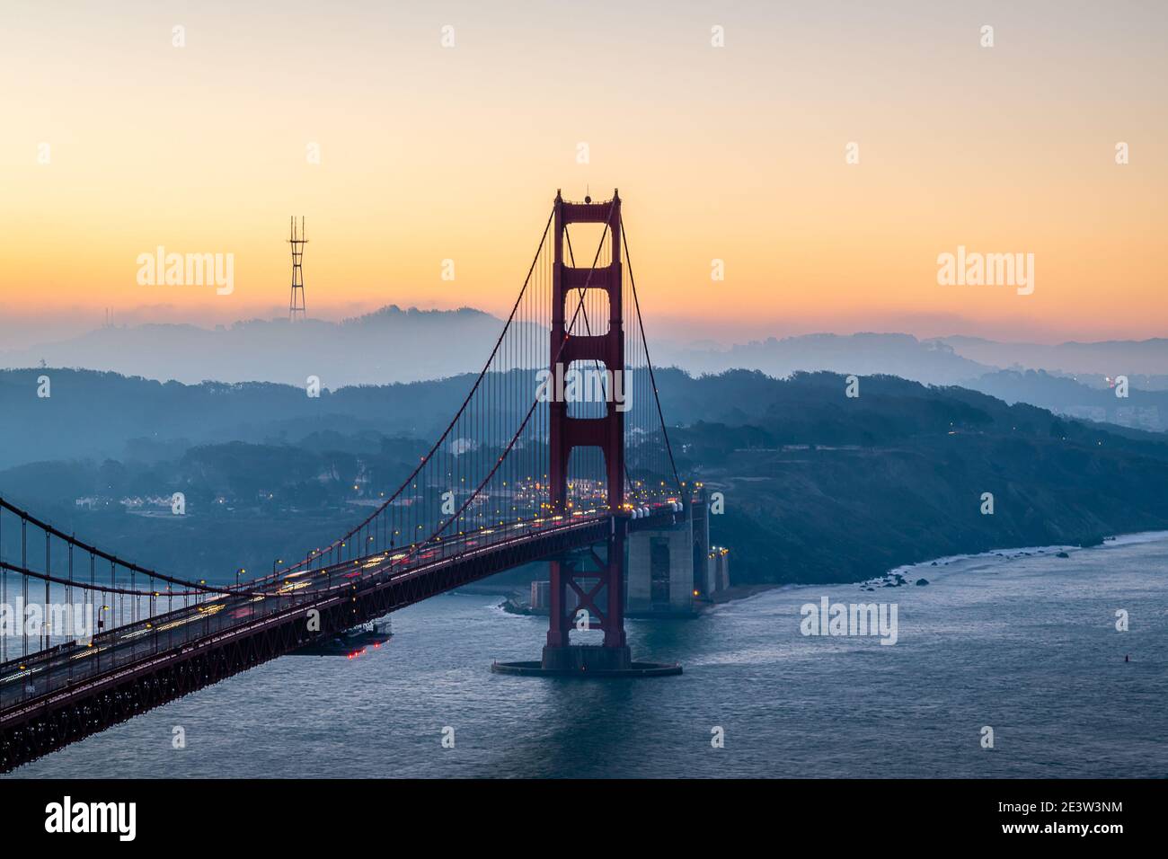 San Francisco Sunrise from Battery Spencer Stock Photo Alamy