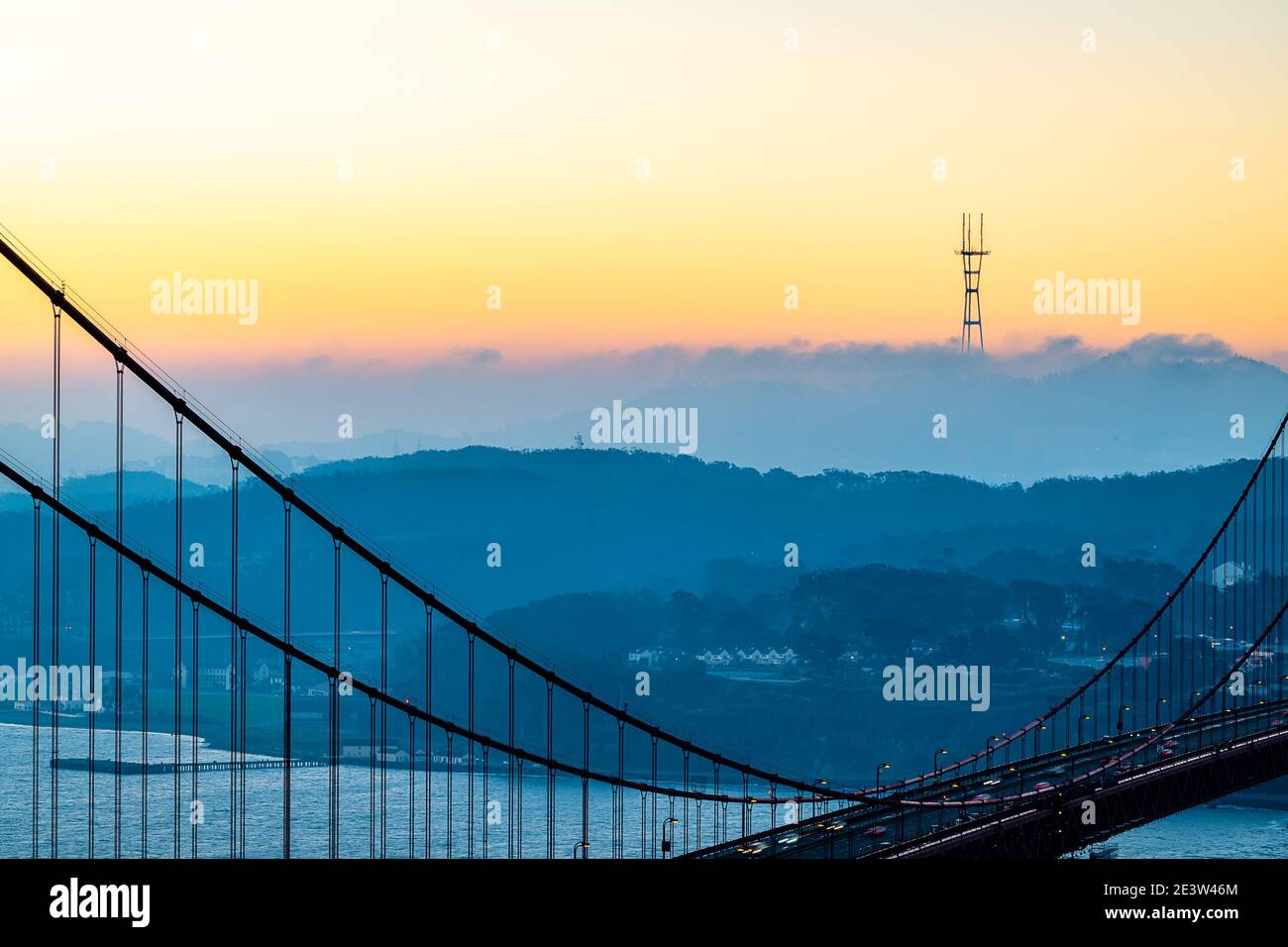 San Francisco Sunrise from Battery Spencer Stock Photo Alamy