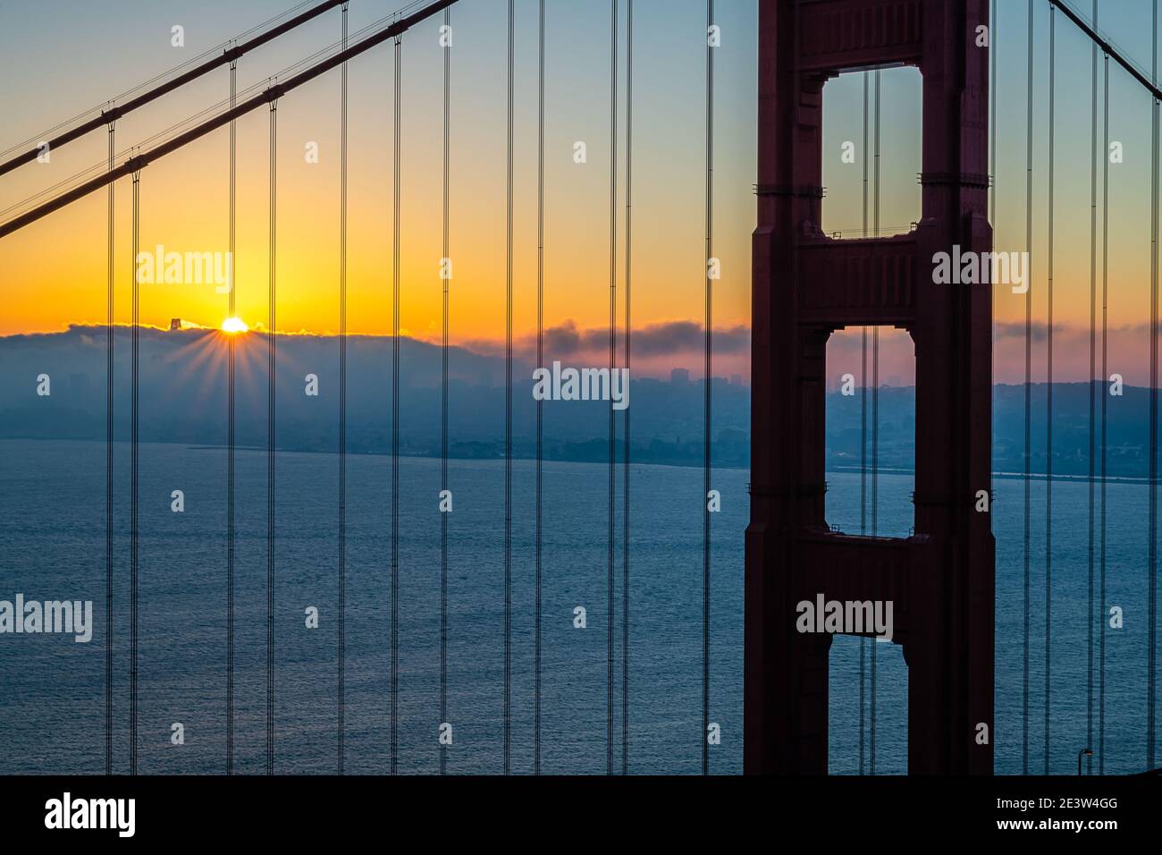 San Francisco Sunrise from Battery Spencer Stock Photo Alamy