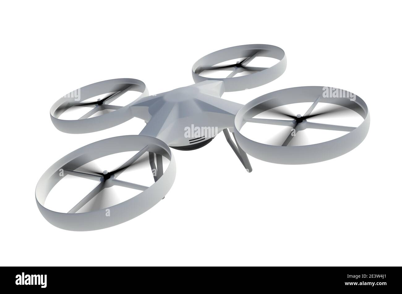 Flying drone isolated on white background. 3D rendered illustration ...