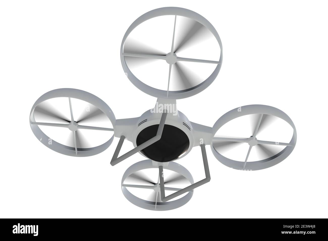 Flying drone isolated on white background. 3D rendered illustration ...