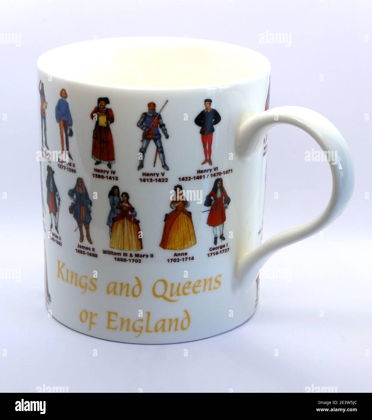 Photo of a White Souvenir mug Kings and Queens of England in three rows
