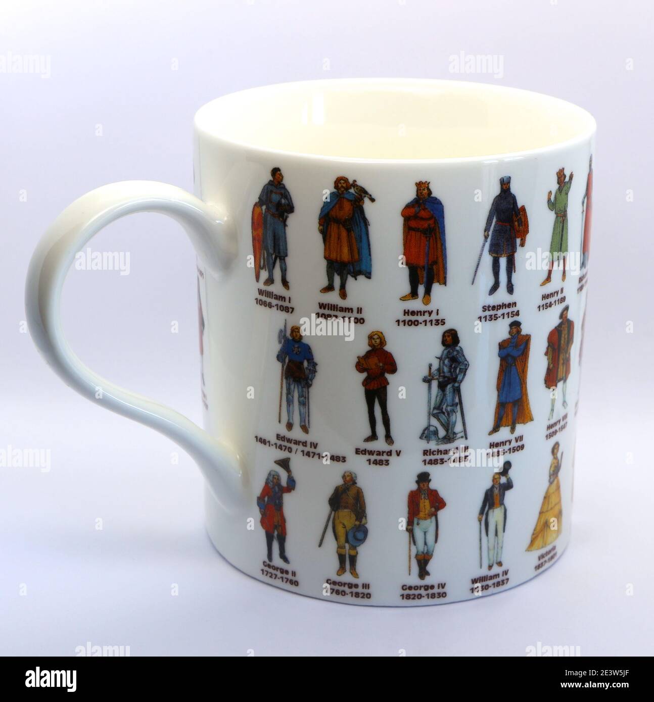 Photo of a White Souvenir mug Kings and Queens of England in three rows