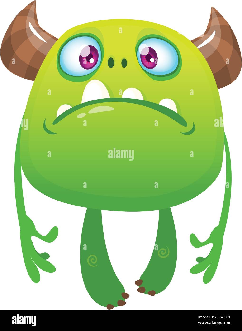 Funny cartoon monster. Vector illustration of cute monster character ...