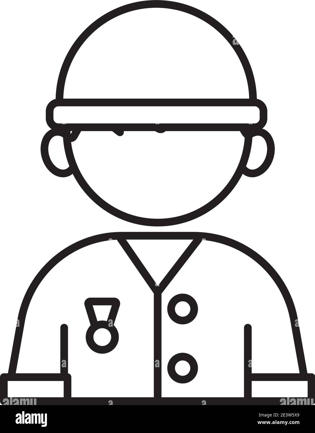 profession military soldier worker avatar line style icon vector ...