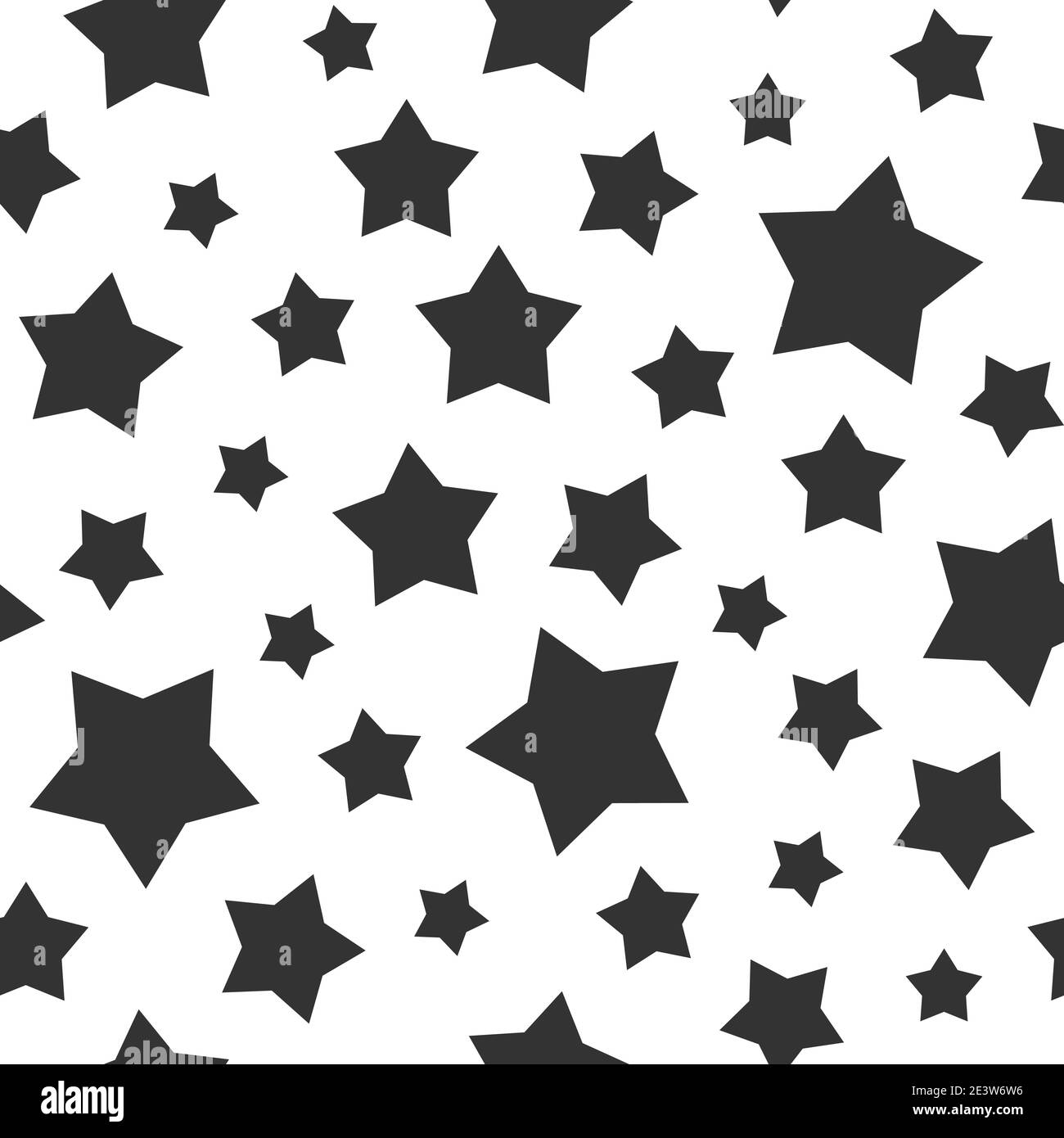 Seamless cute pattern with black stars or sparkles and snow on white ...
