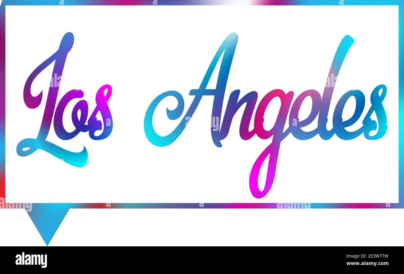 Conceptual hand drawn phrase Los Angeles. Lettering design for