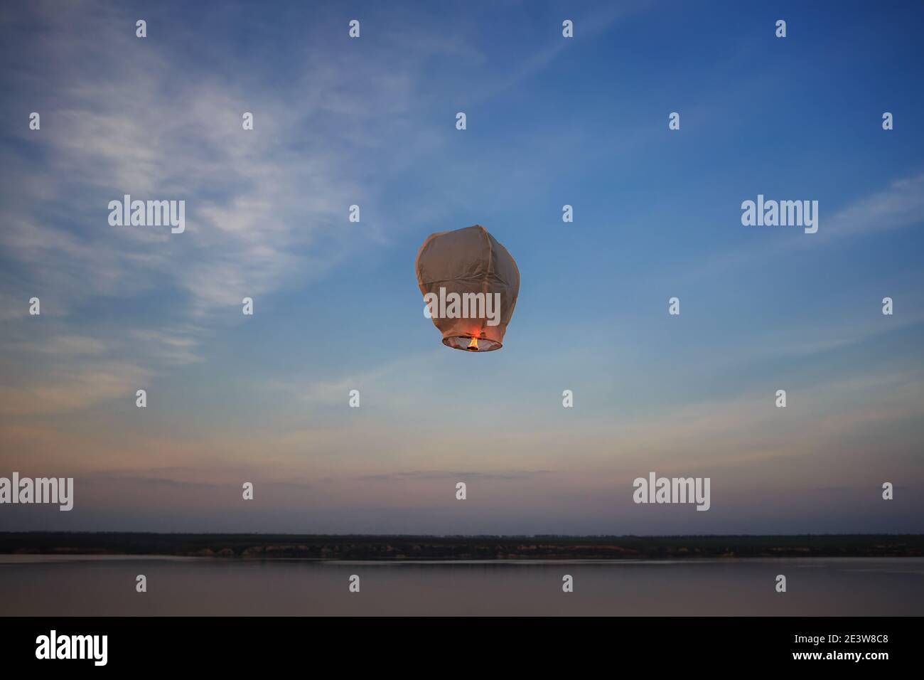 Chinese lantern in the night sky Stock Photo Alamy