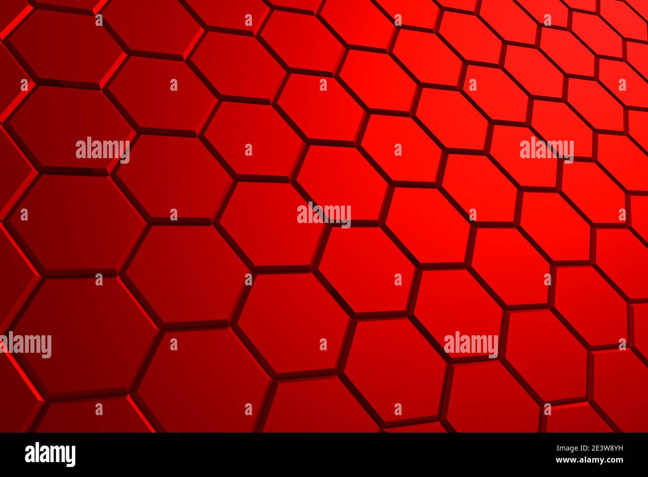Red hexagon pattern - honeycomb concept. 3D Rendering Stock Photo - Alamy