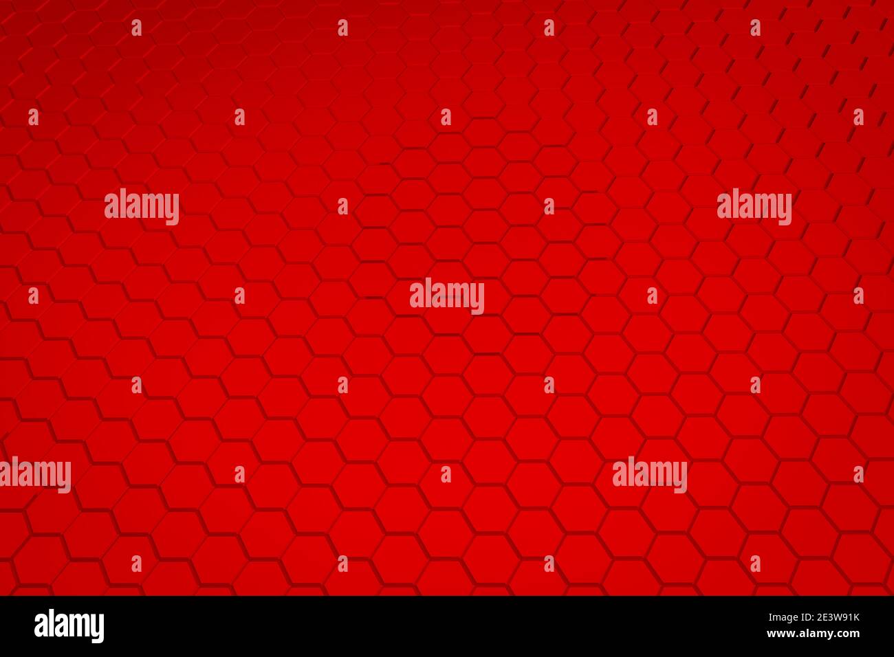Red hexagon pattern - honeycomb concept. 3D Rendering Stock Photo - Alamy