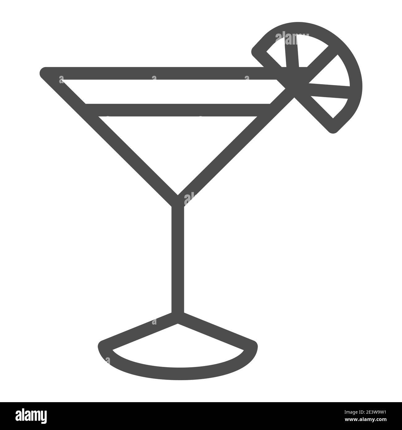 Cocktail line icon, drinks concept, Martini cocktail sign on white