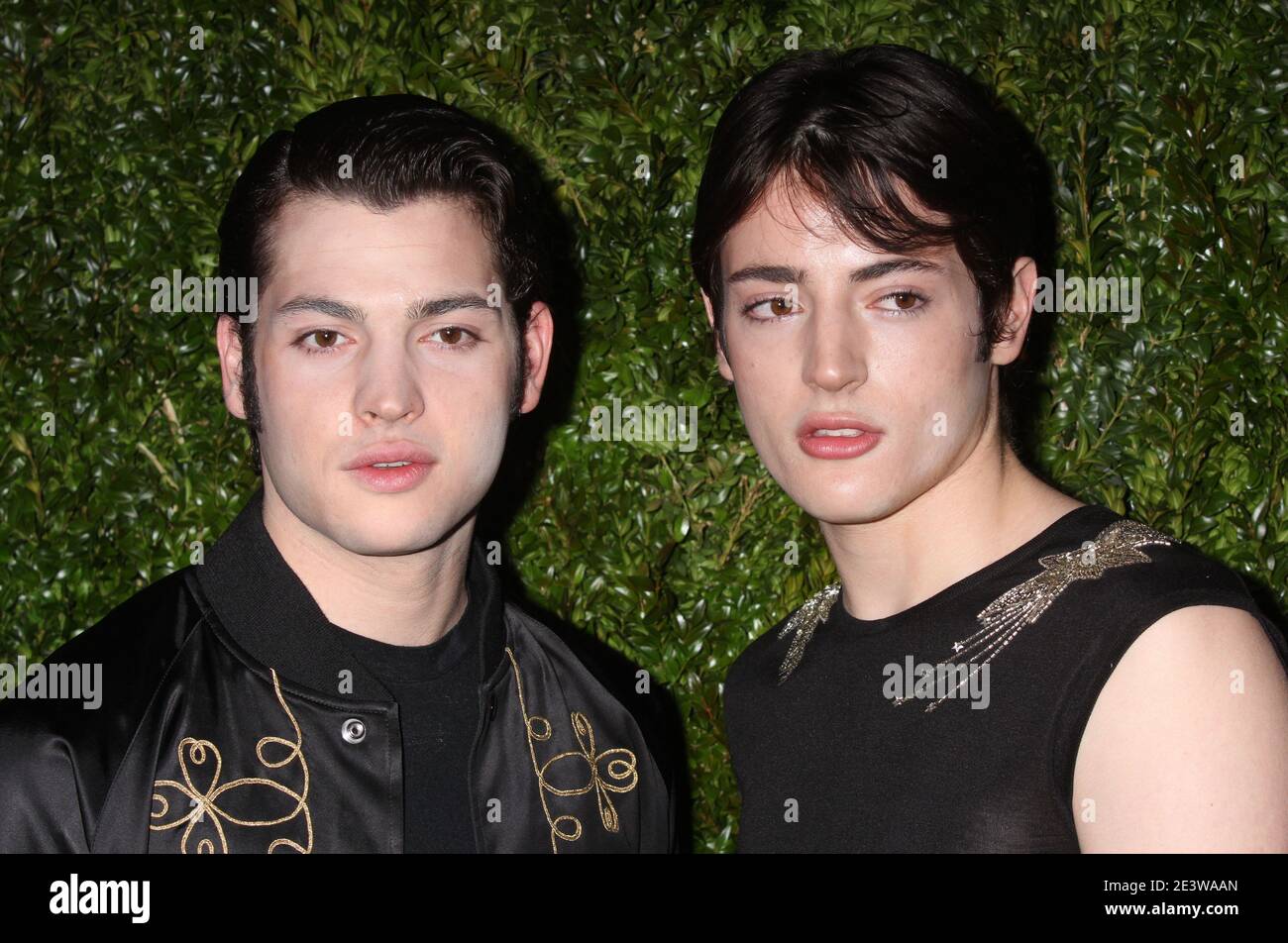 Peter Brant, Jr.and Harry Brant, sons of Stephanie Seymour and Peter M. Brant attend the tenth annual CHANEL Tribeca Film Festival Artist Dinner at Balthazar Restaurant in New York City on April 20, 2015.  Photo Credit: Henry McGee/MediaPunch Stock Photo