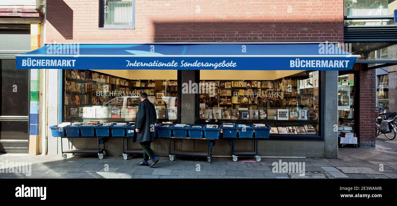 GERMANY / Cologne  /Bookstores /. Exterior  of the modern bookstore Buchhandlung Walter Koenig in Colonge. Stock Photo