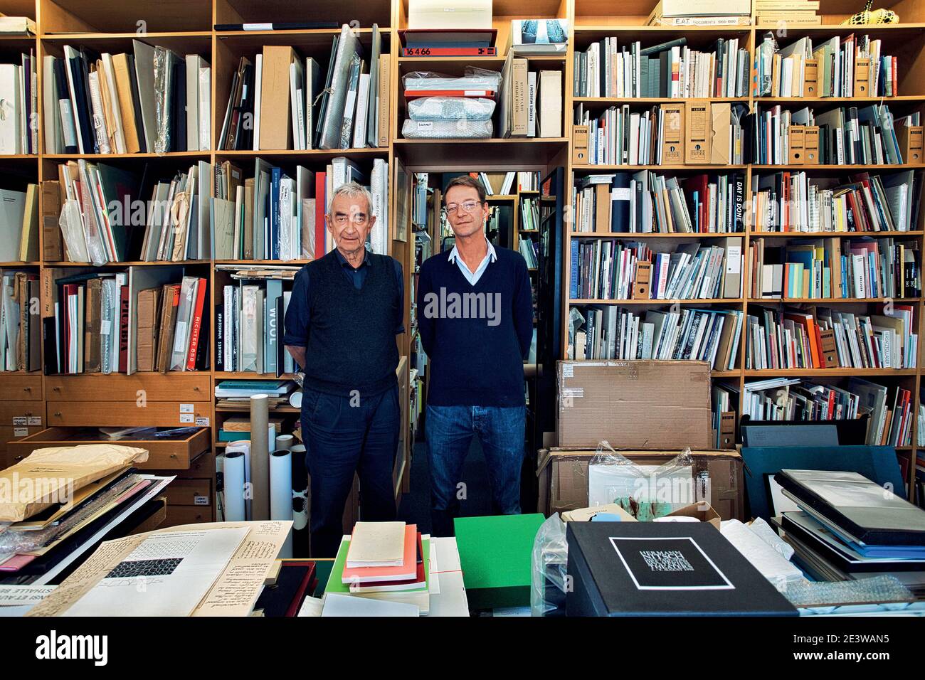 GERMANY / Cologne  /Bookstores / Walther Koenig with his son Franz Koenig . Stock Photo