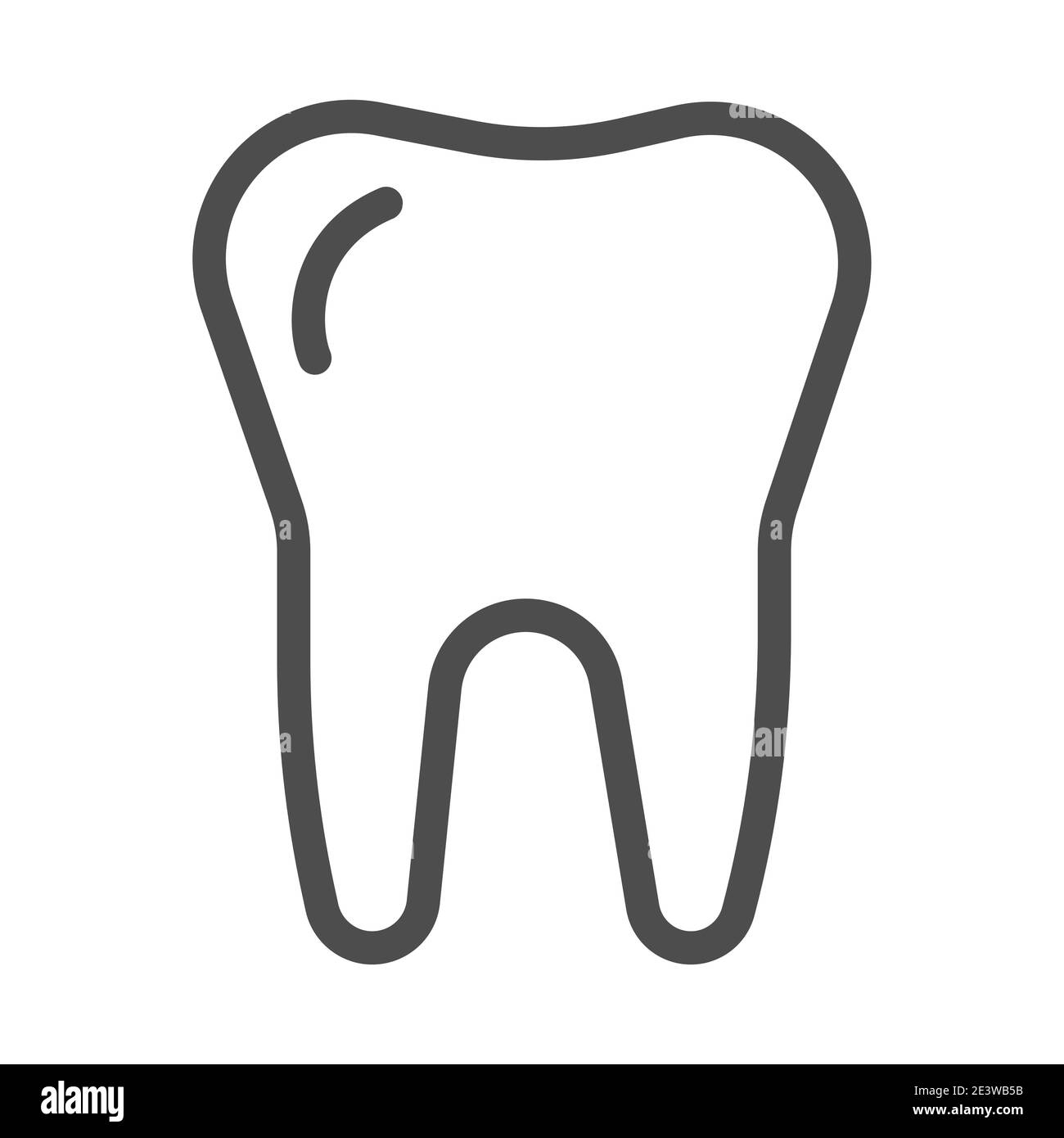 Tooth line icon, dental care concept, clean healthy teeth sign on white