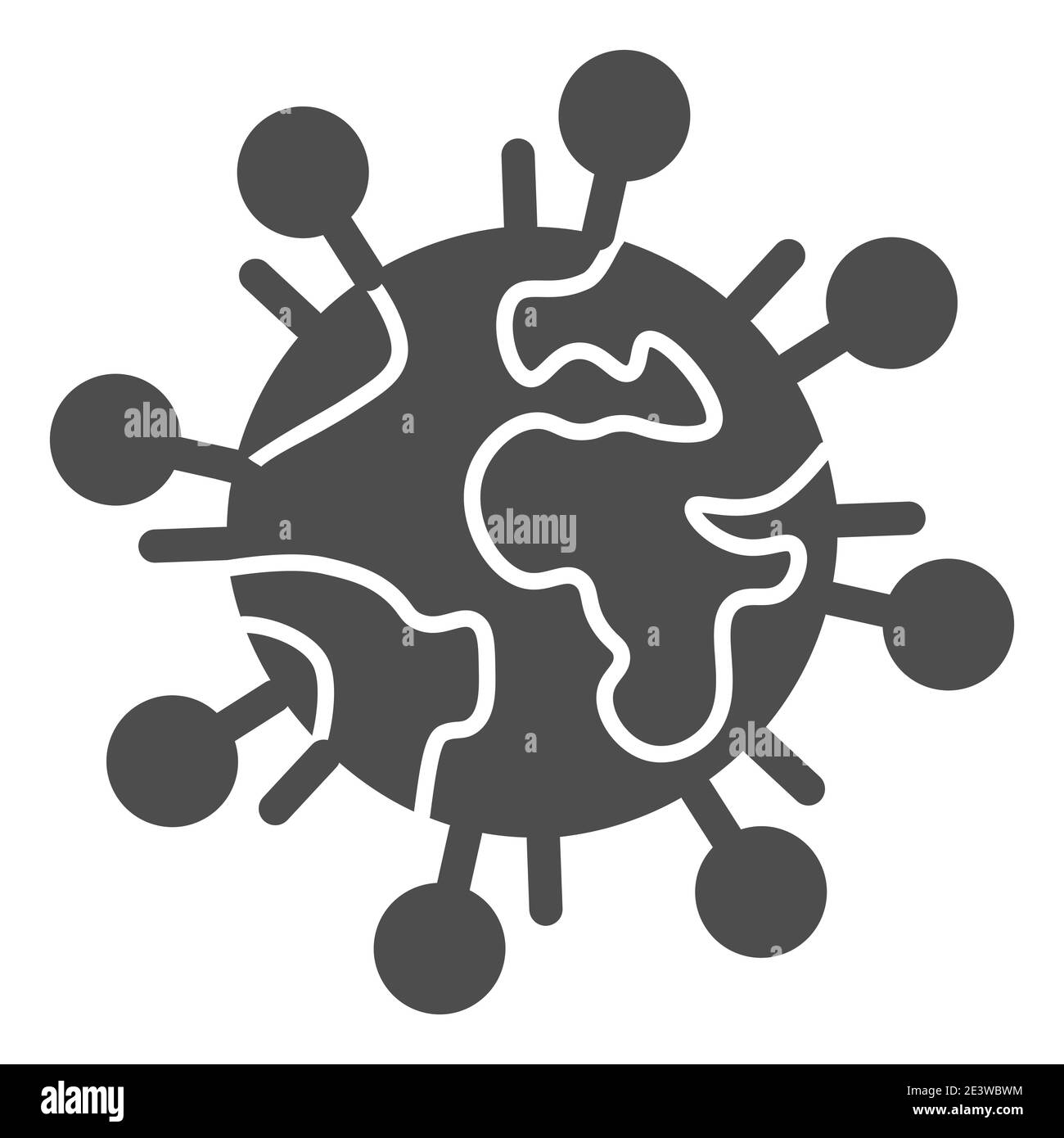 Corona virus Earth solid icon, global coronavirus epidemic concept ...
