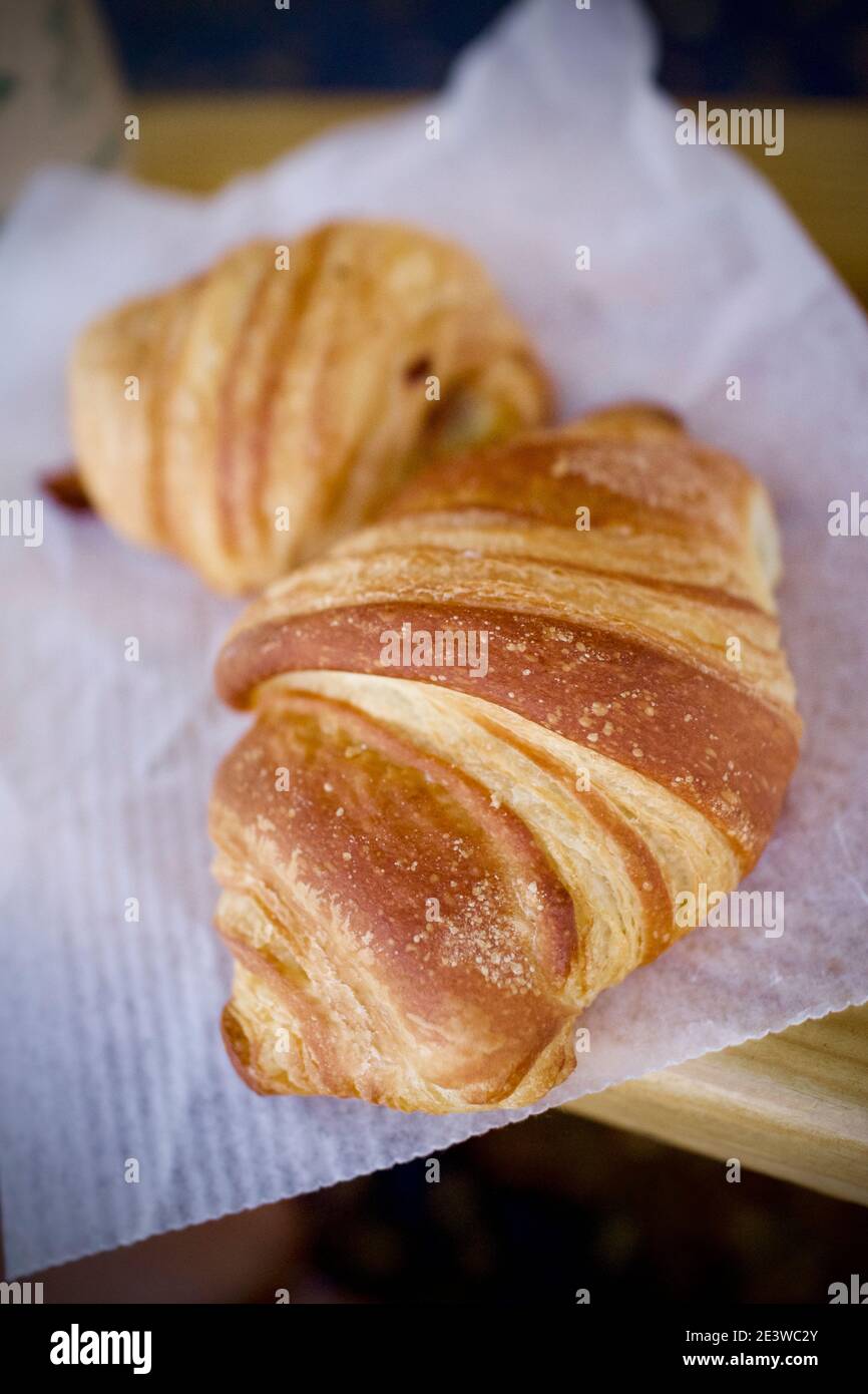 Fresh croissant from bakery in Key West, Florida, FL USA. Southern most point in the continental
