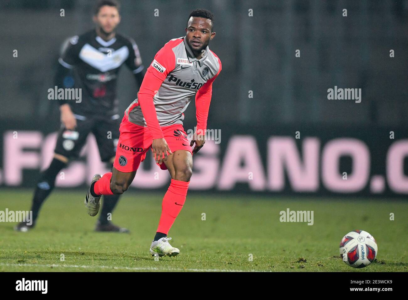 Lugano, Switzerland. 20th Jan, 2021. Meschack Elia (#15 BSC Young Boys)  during the Swiss Super League match between FC Lugano and BSC Young Boys at  Cornaredo Stadium in Lugano, Switzerland Credit: SPP