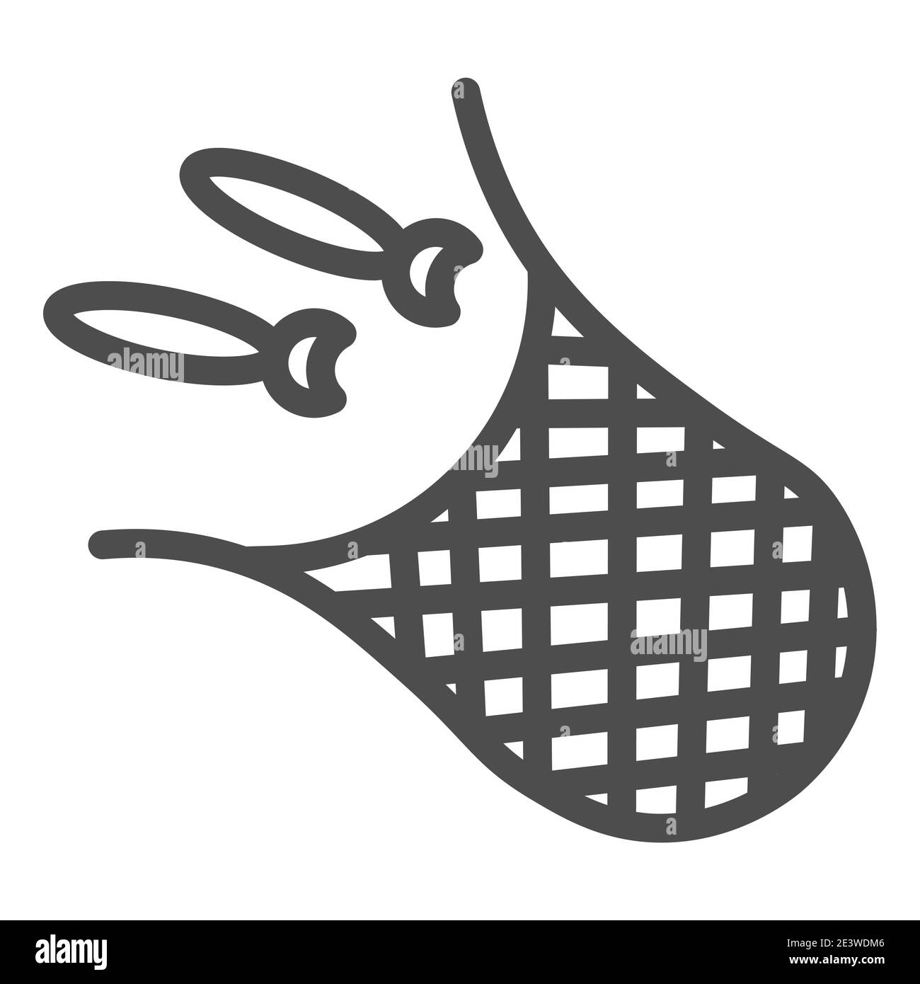 Net with fish line icon, fishing concept, fishnet sign on white background, Fishing net icon in outline style for mobile concept and web design Stock Vector