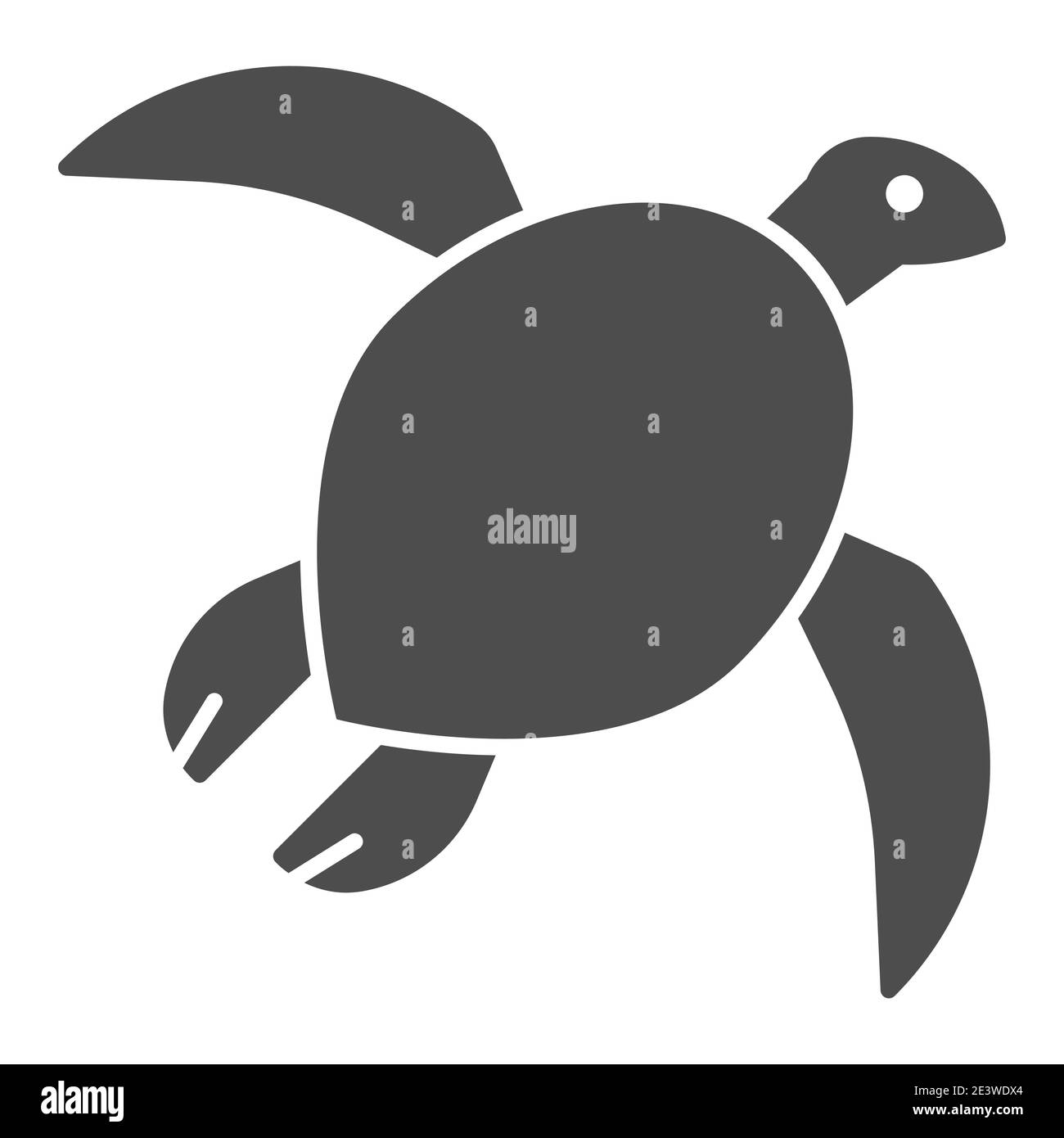Sea turtle solid icon, ocean concept, tortoise animal sign on white background, silhouette of small sea turtle icon in glyph style for mobile concept Stock Vector