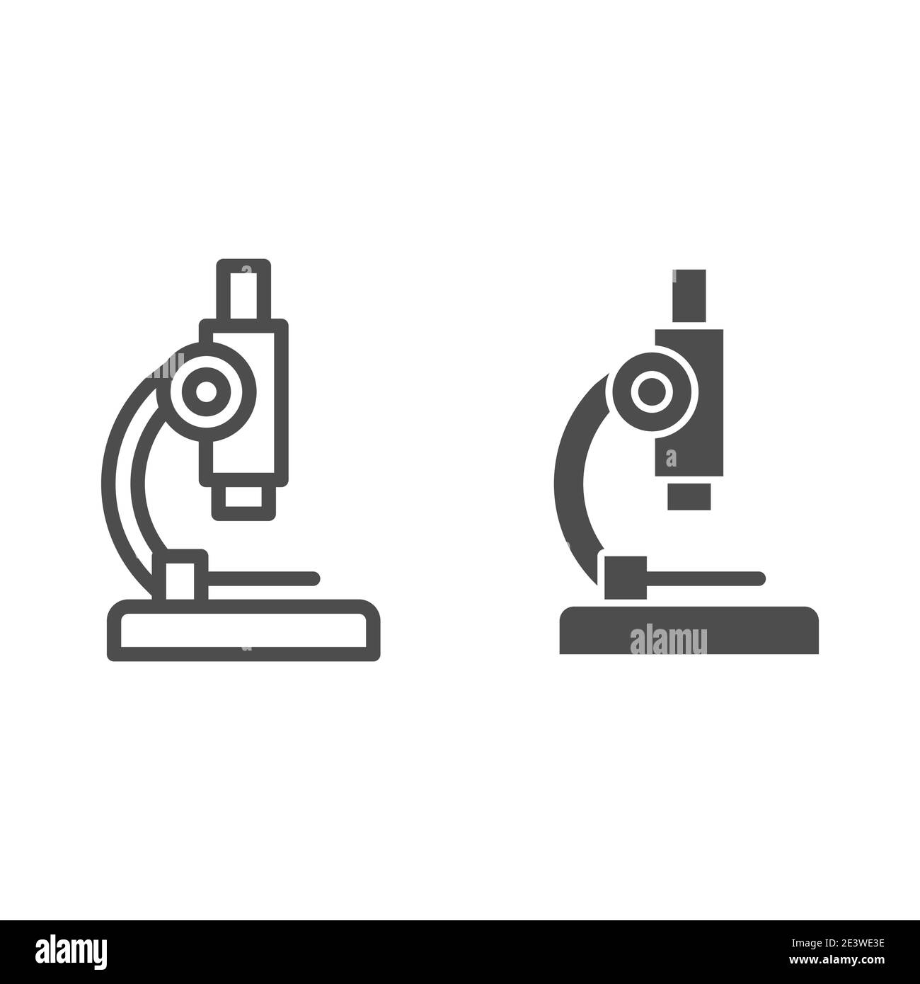 Microscope line and solid icon, Medicine concept, Laboratory ...