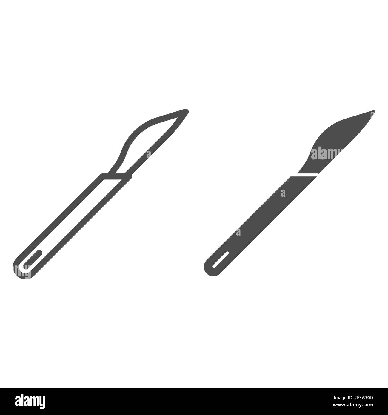 Medical scalpel solid icon. Surgery knife vector illustration isolated on  white. Blade glyph style design, designed for web and app. Eps 10., Stock  vector