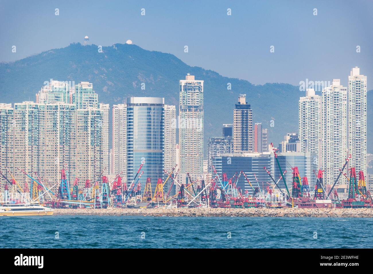Day view of Hong Kong commercial port Stock Photo - Alamy