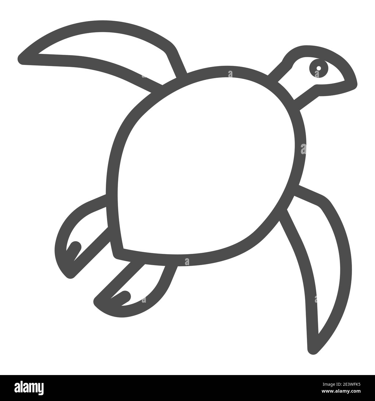 Sea turtle line icon, ocean concept, tortoise animal sign on white ...