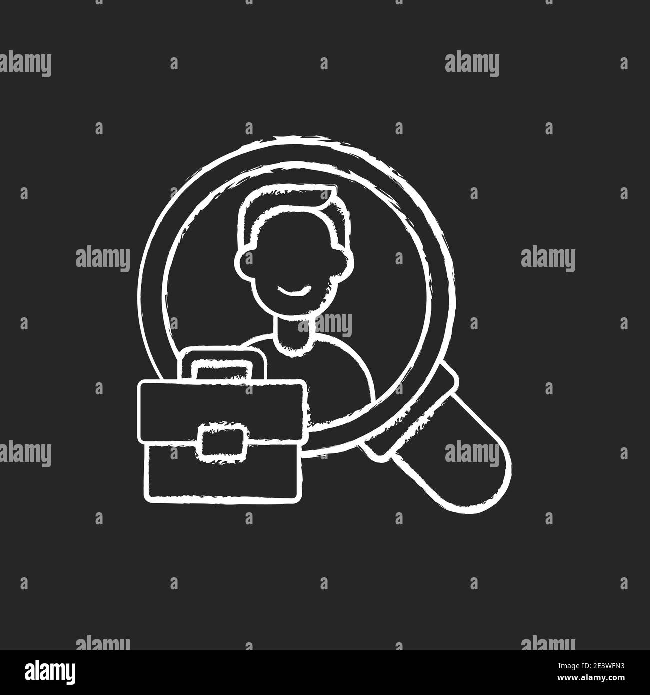 Human resource chalk white icon on black background Stock Vector Image ...