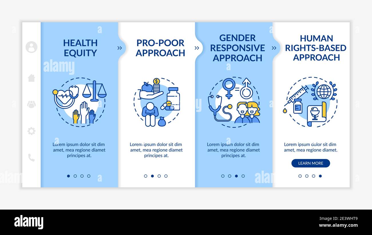 Health programs principles onboarding vector template Stock Vector