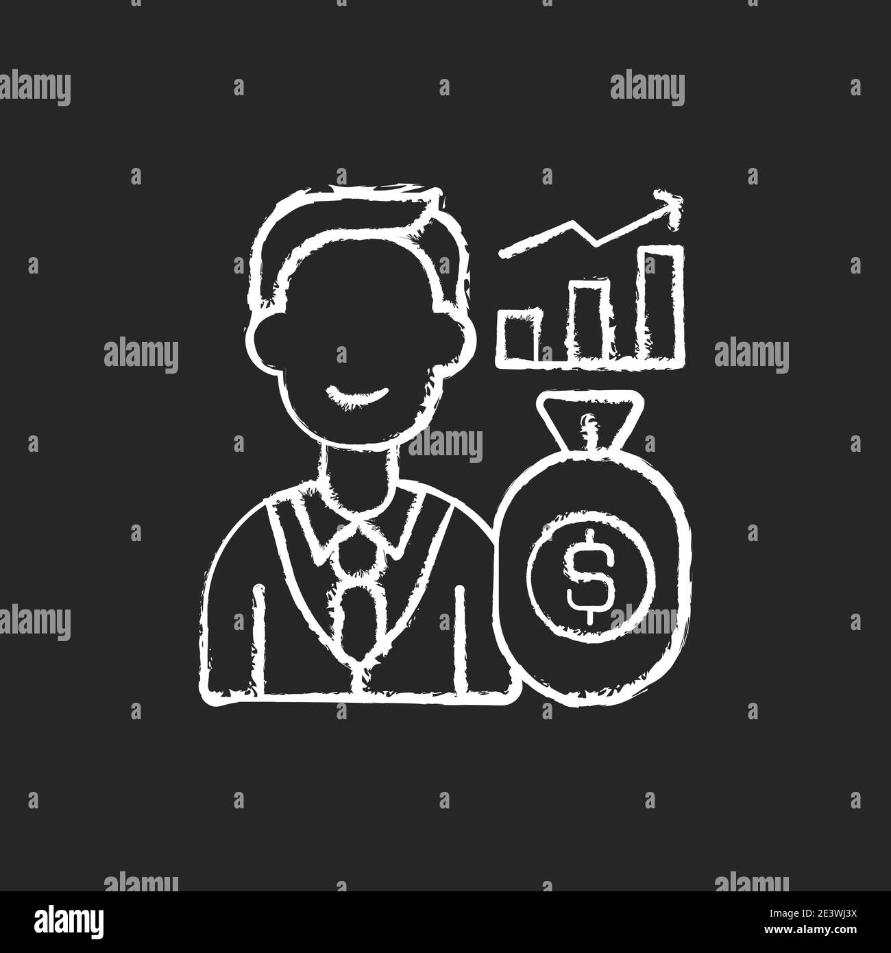 Investor chalk white icon on black background Stock Vector Image & Art ...