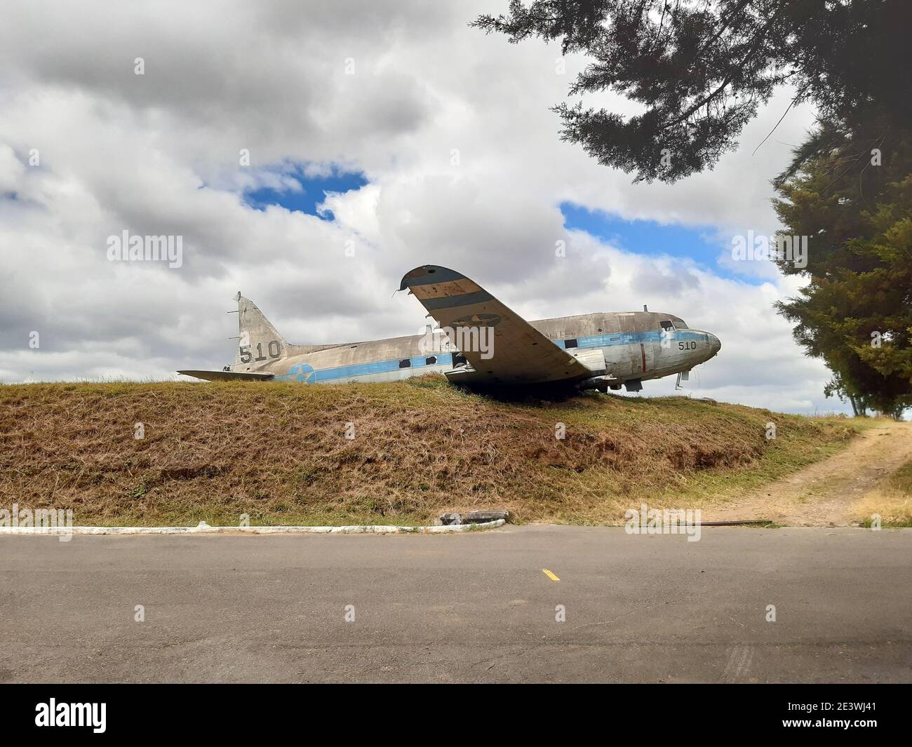 Old abandoned military airplane from guatemala air force Stock Photo