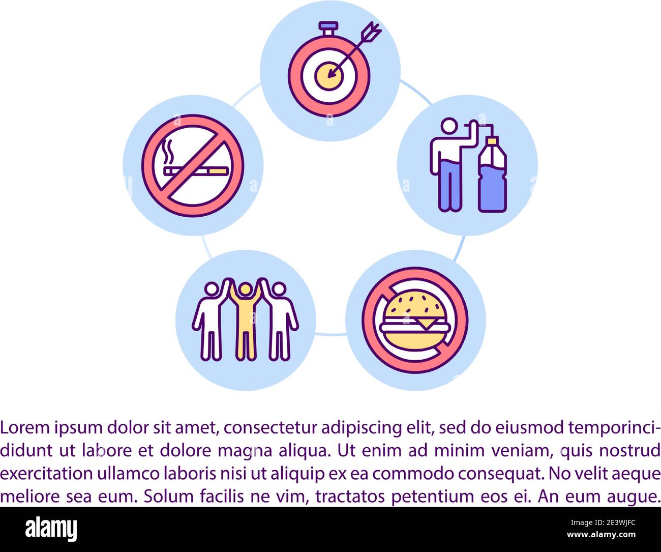 Smoking cessation programs concept icon with text Stock Vector