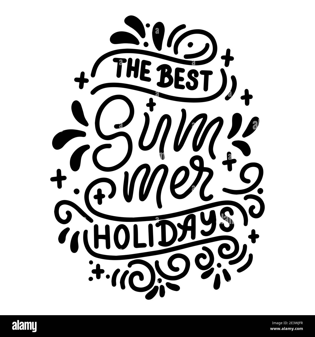 Lettering composition - the best summer holidays Stock Vector