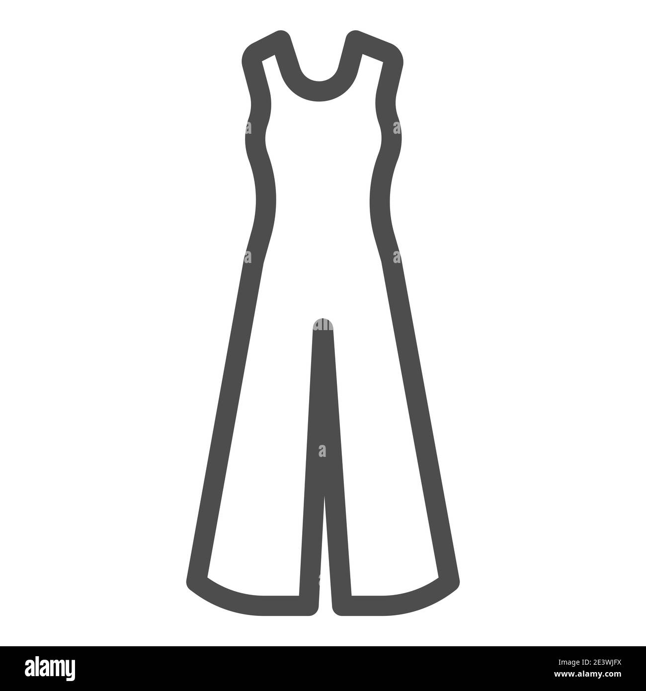 Women overall line icon, Summer clothes concept, Denim romper sign on ...