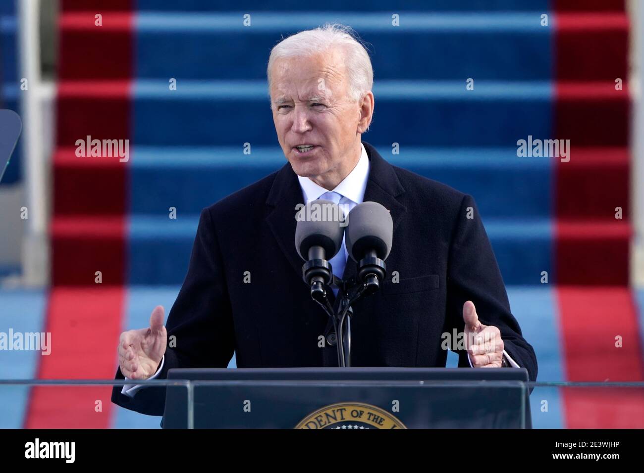 President Joe Biden speaks during the 59th Presidential Inauguration at the U.S. Capitol in Washington, Wednesday, Jan. 20, 2021.(AP Photo/Patrick Semansky, Pool)/MediaPunch Stock Photo