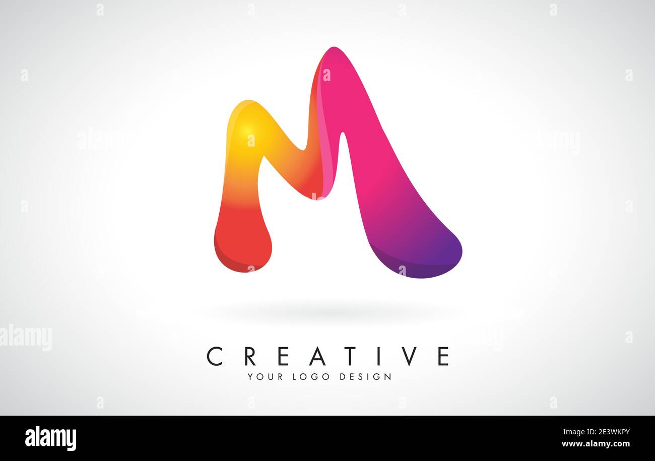 Letter M Creative Logo Design. Vector Font of twisted Ribbon for Title