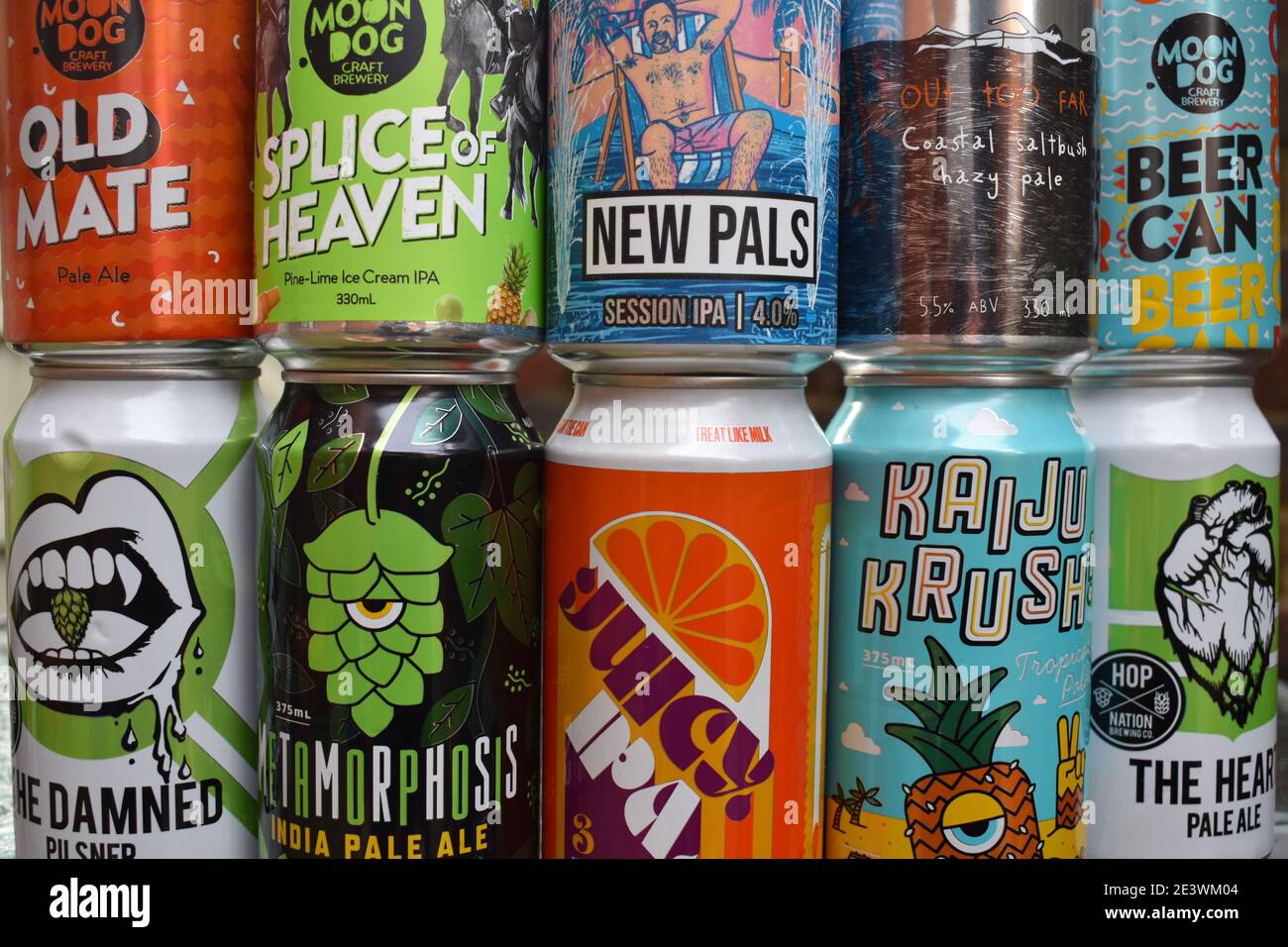 Australian craft beer cans featuring the modern packaging trends
