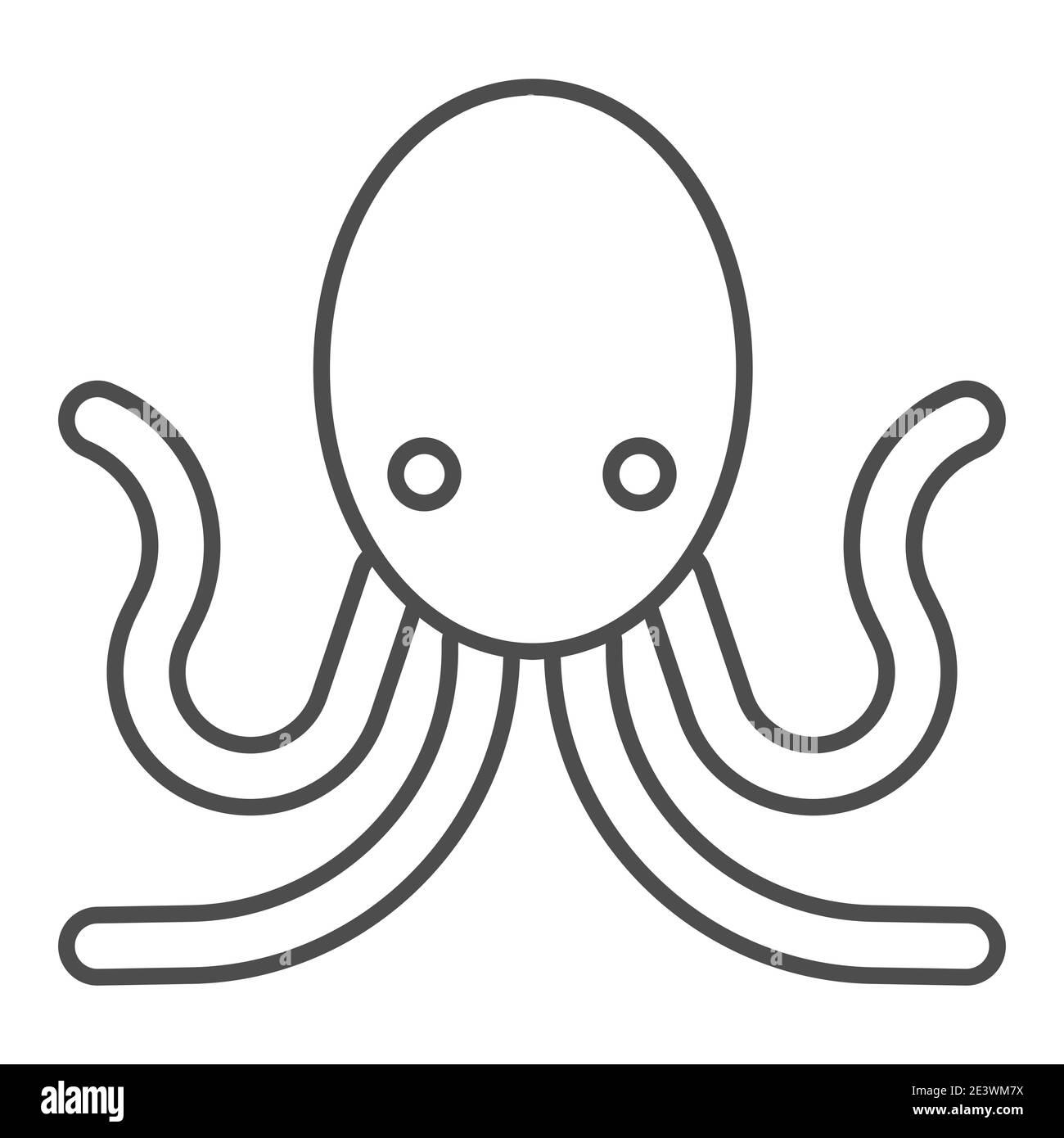 Octopus thin line icon, aquatic animals concept, poulpe sign on white  background, Octopus silhouette icon in outline style for mobile concept and  web Stock Vector Image & Art - Alamy