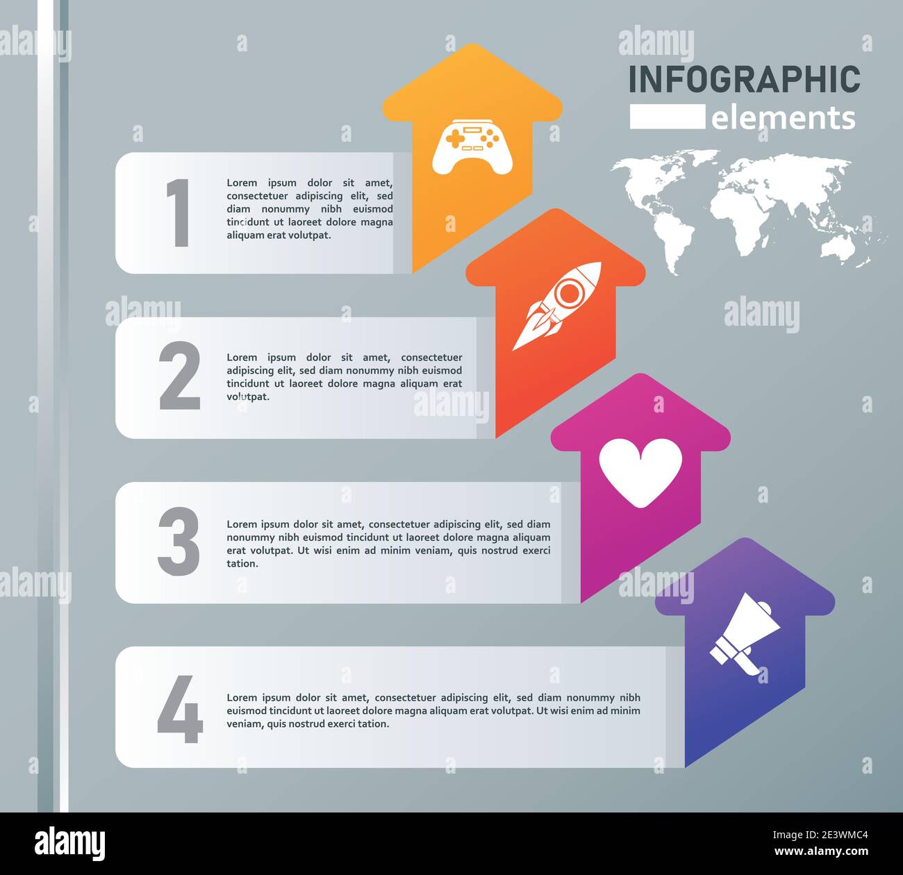 statistics infographics steps with arrows up in gray background vector illustration design Stock Vector