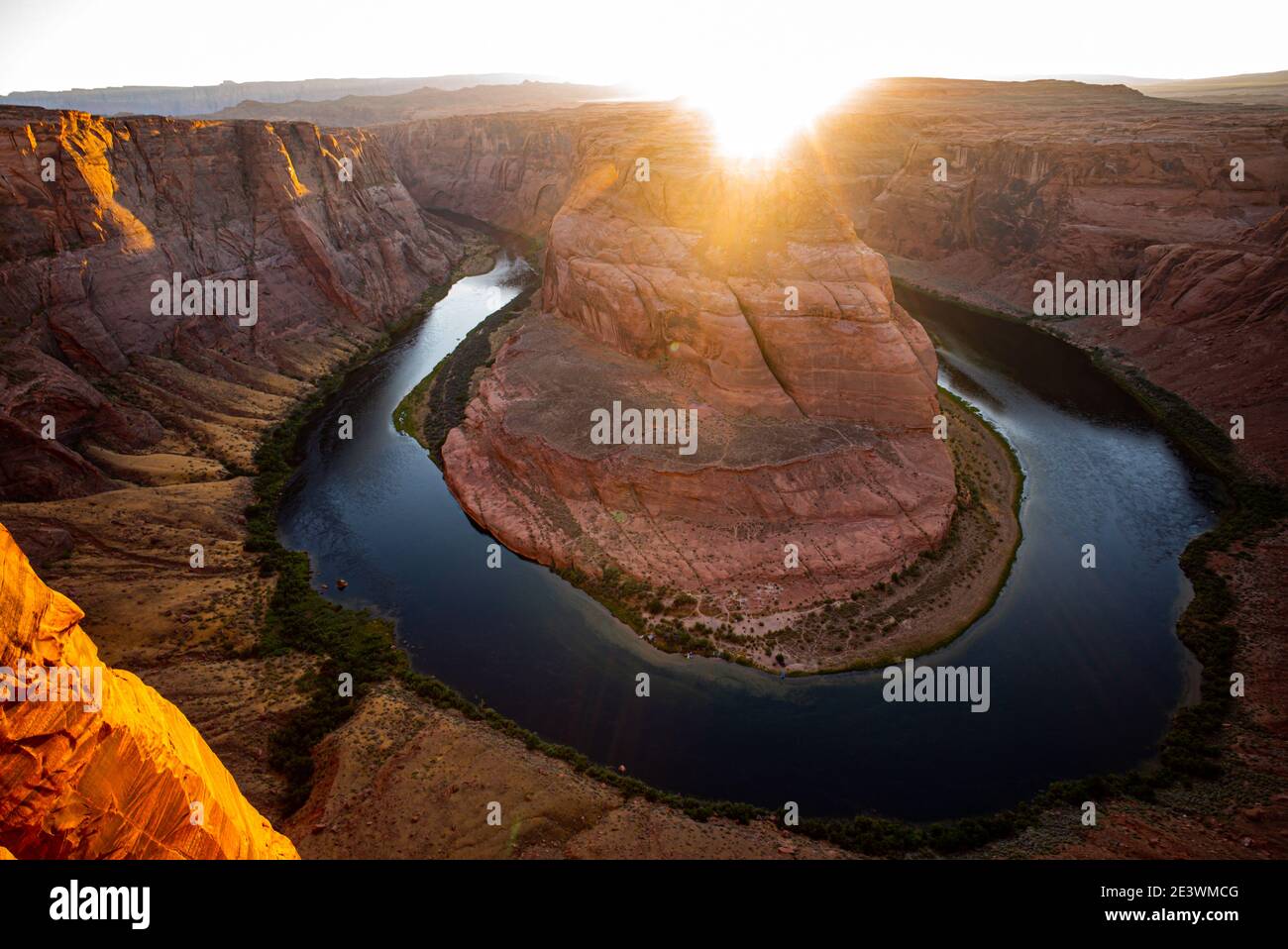 Sunset moment at Horseshoe bend Grand Canyon National Park Stock Photo